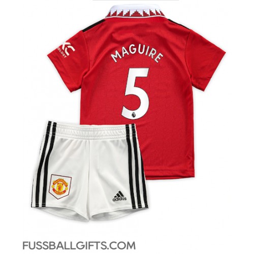 Manchester United Harry Maguire #5 Fußballbekleidung Heimtrikot Kinder 2022-23 Kurzarm (+ kurze hosen)